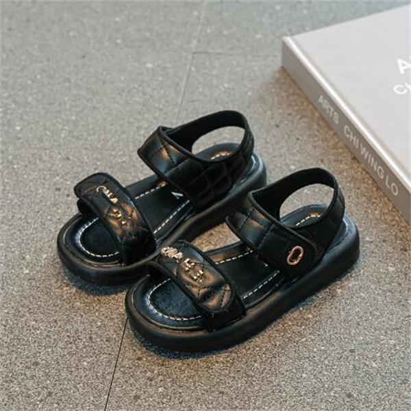 

New Girls' Sandals Summer Children's Sports Beach Shoes Soft Sole Fashion Baby Shoes, Black
