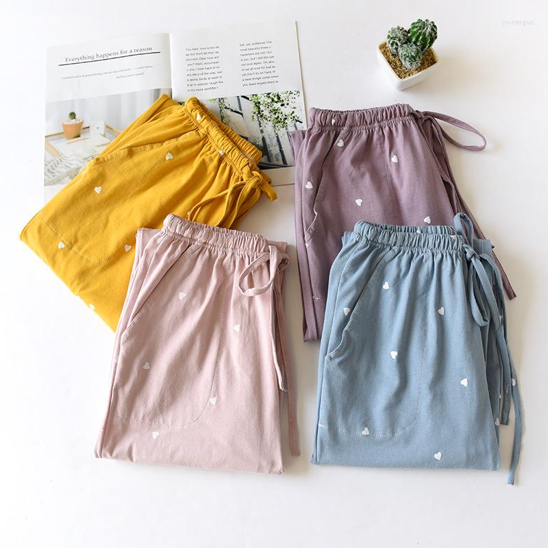 

Women's Sleepwear Cotton Pajamas Pants Spring Summer Women Night Trousers Wear Loungewear Print Loose Sleep Bottoms, Blue