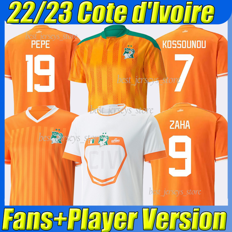 

2023 Cote d Ivoire PEPE soccer jerseys 22/23 fans palyer version ivory coast national team ZAHA HALLER KESSIE BAILLY BOLY Home Yellow Away White football shirts, Ketediwa 22-23 home player