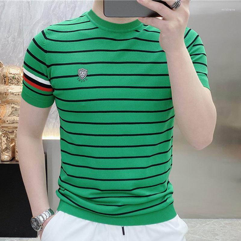 

Men's T Shirts 2023 High Quality Contrasting Stripe Stitching European Shirt Men Short Sleeve Polo Homme De Marque Haute Qualite Camisa, Black