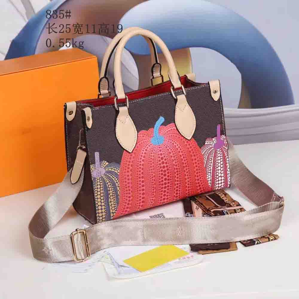 

Onthego Tote Bags Designer pumpkin Pattern Handbags Luxury Brands Shoulder Bag Classic Women Crossbody Handbag PU Leather Yayoi Kusama bags dhagte M44571, #2
