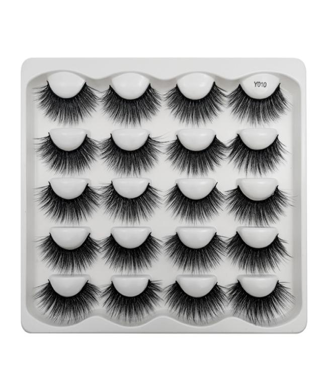 

10 pairs dramatic faux mink eyelashes messy fluffy false eyelash extension natural long 3d lashes book cilios8903098