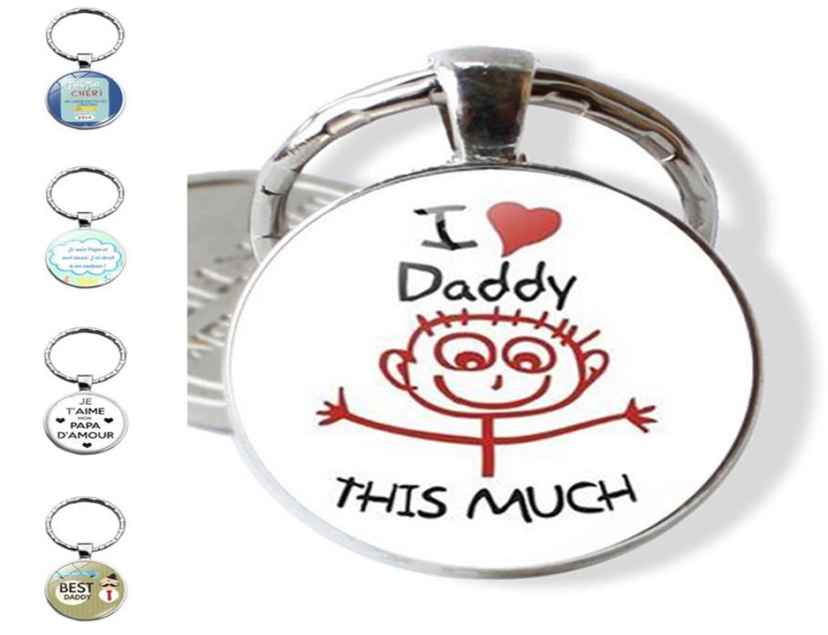 

I Love Daddy Time Gem Pendant Keychain Metal Key Ring Father039s Day Gift Father Papa Grandpa keyrings5703055