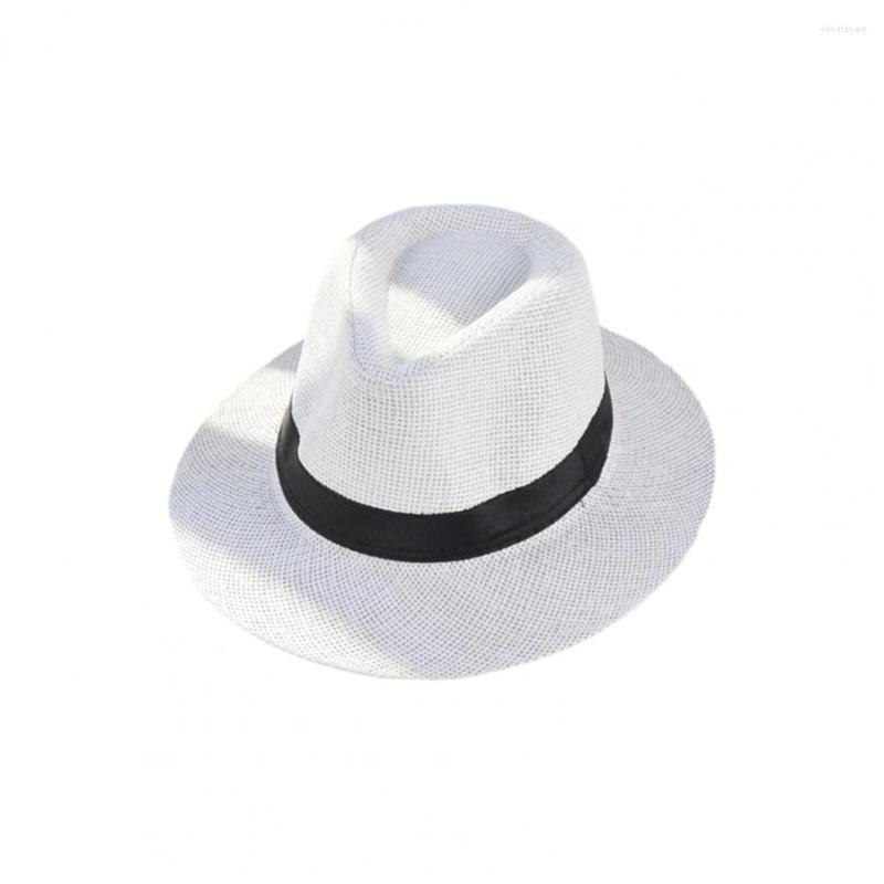 

Wide Brim Hats Beach Hat Lightweight Non-stuffy Washable Men Big Sunscreen Jazz Sun Protection, White