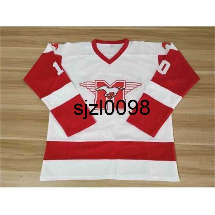 

Sj98 10 Dean Youngblood Hamilton Mustangs Ice Hockey Jerseys Rob Lowe Youngblood Double Stitched Name & Number High Quailty Fast Shipping, White