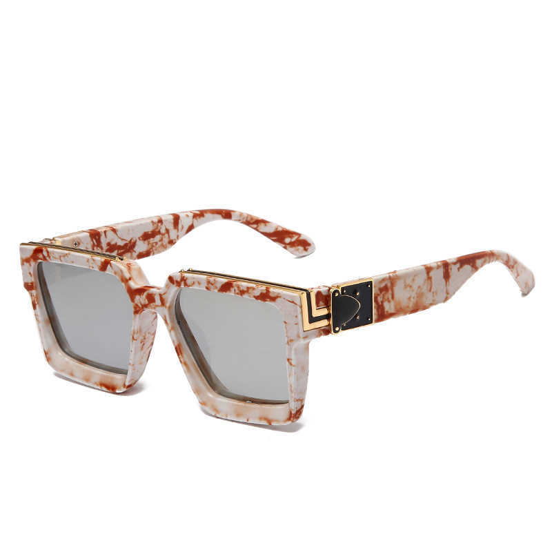 

2022 New style women Fashion square large frame red sunglasses for men