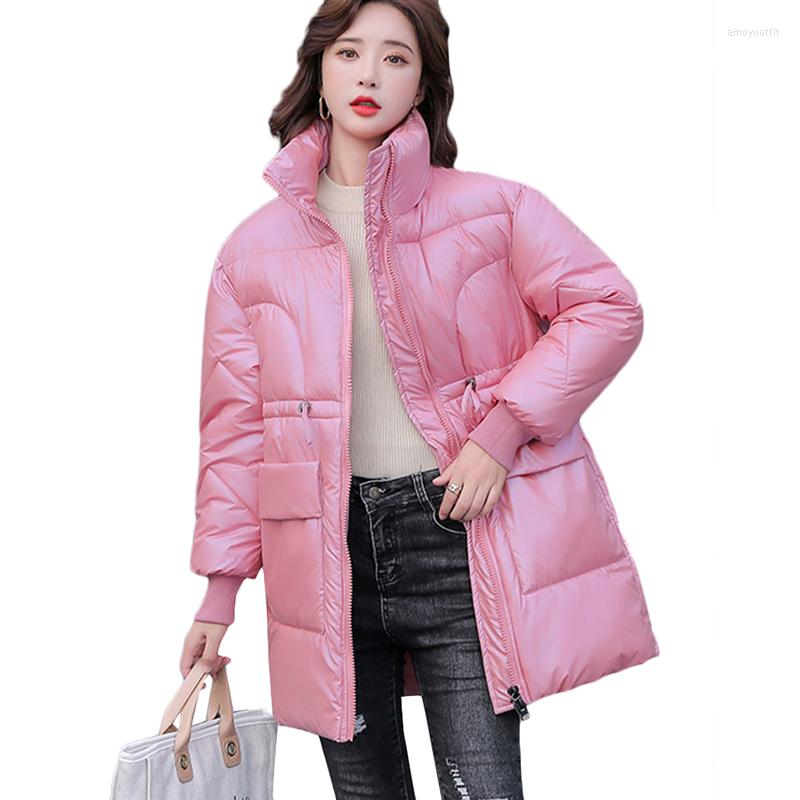 

Women's Trench Coats 2023 Winter Warm Down Cotton Jacket Women Korean Loose Long Fashion Outerwear Ropa Mujer Womens Casual Parka Overcoat, Red