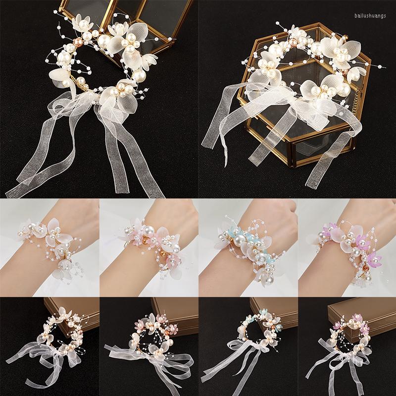 

Charm Bracelets Super Fairy Series Wrist Flower Bridesmaid Beautiful Bride Wedding Children's Performance Corsage Pearl Bracelet