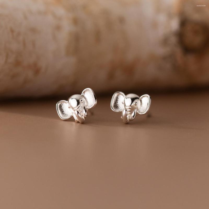 

Stud Earrings Real 925 Sterling Silver Lucky Elephant Studs Cute Little Animal Fine Jewelry For Women Girls