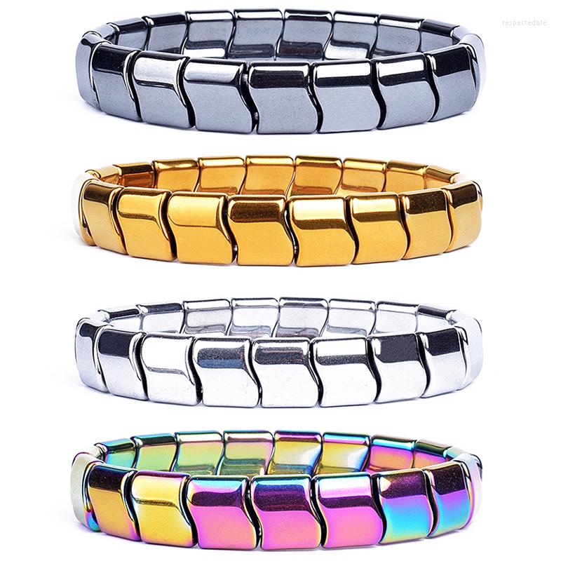 

Strand Nature Wave Hematite Bracelets For Men Women Weight Loss No Magnetic Therapy Bracelet Stretch Health Care Jewelry Gift