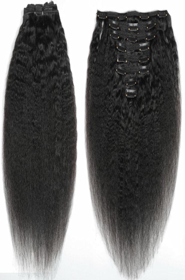 

afro kinky straight hair unprocessed clip in hair extensions 120 gram Mongolian Virgin human Hair African American remy natural bl4856144