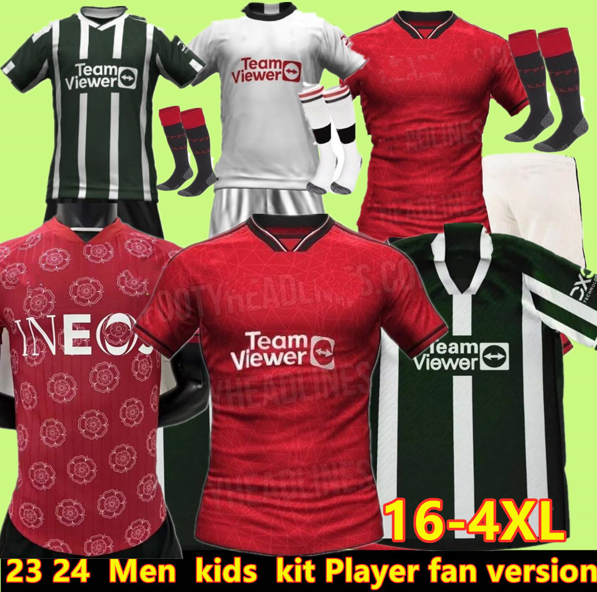 

23 24 Mans U ELANGA soccer jerseys RASHFORD fans 2023 2024 MARTiNEZ R.VARANE Casemiro ERIKSEN Sancho MARTIAL B. FERNANDES football uniform 16-4XL, Purple