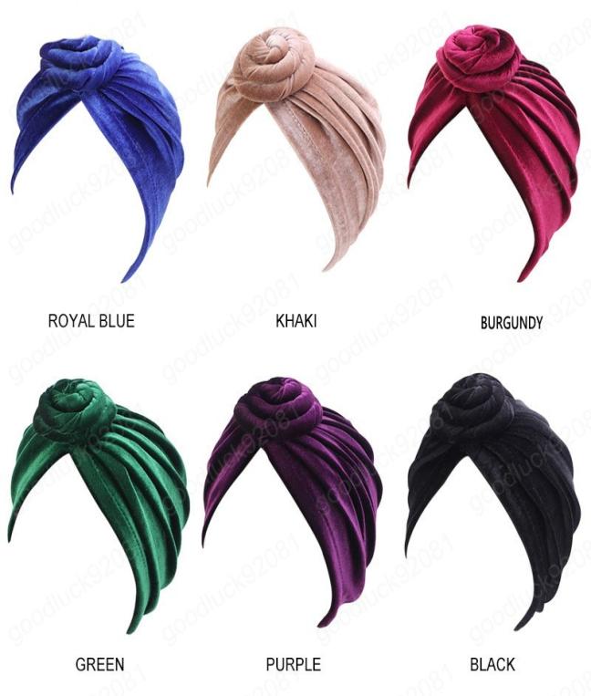 

New Women Beanie Hats Winter Velvet Rabbit Ear Turban Hats Women Soft Velvet India Cap Hair Accessory Bandana Hairband6354274, Red