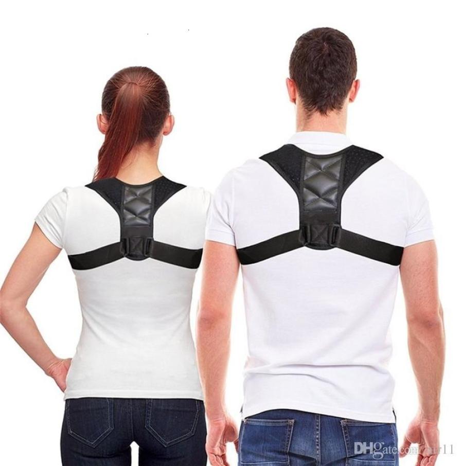 

30pcs Posture Corrector Clavicle Spine Back Shoulder Lumbar Brace Support Belt Posture Correction by hope129071249, Black