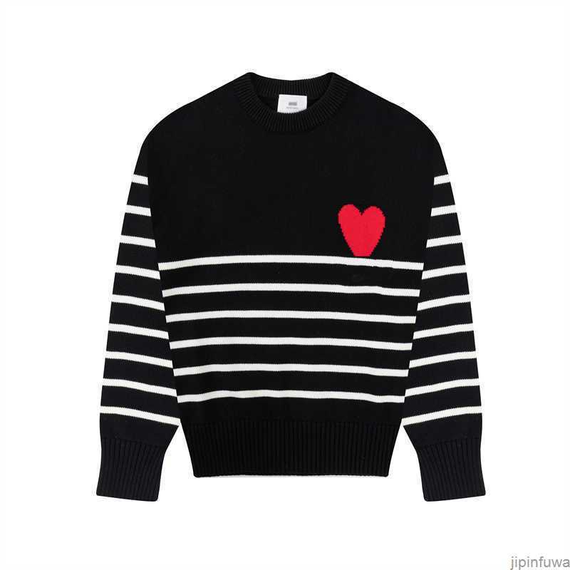 

France Fashion Designers Amis Paris Sweater Man Woman Amies De Coeur Embroidered a Heart Pattern o Neck Womens Sweaters Ihqw, White