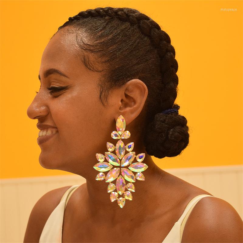 

Dangle Earrings Selling Rhinestone Sexy And Fashionable Leaf Shaped Exaggerated Earring Accessories In Europe America