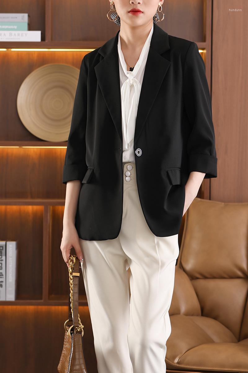 

Women' Suits High Quality Top 2023 Summer Suit Jacket Women' Thin Fashion Slim Fitting Temperament Casual Small, Black