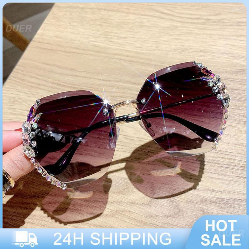 

Sunglasses Casual Sunscreen With Diamonds Summer Glasses Party Decoration Versatile Eyewear Accessories All Match