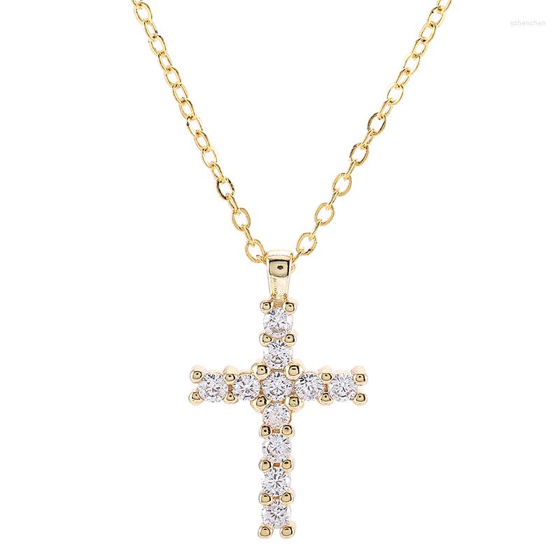 

Pendant Necklaces Selling Jewelry Vintage Zircon Crosses For Women Men Handmade Copper Chain Friends Bijoux Chokers
