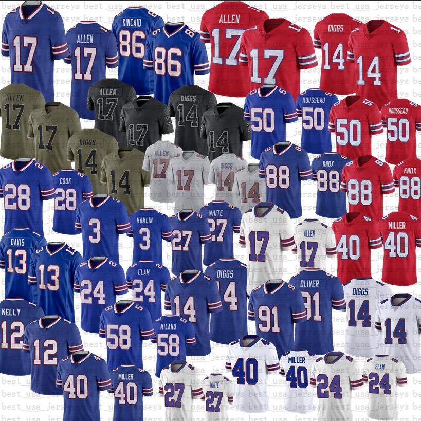 

Josh Allen Football Gabrie Davis Jerseys 86 Dalton Kincaid Von Miller Stefon Diggs Cook Kaiir Elam Tremaine Kell Dawson Knox Gregory Rousseau Milano Damar Hamlin, Youth