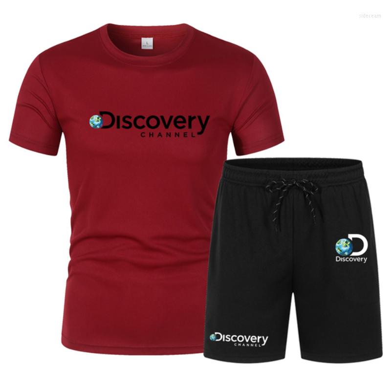 

Men's Tracksuits Discovery Summer Men's Suit Sports Shorts Breathable Pants Fitness Competition Training Basketball T-shirt Sets, Whiteblackhbb