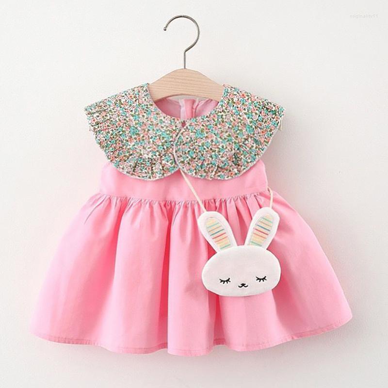 

Girl Dresses Little Dress Summer Sleeveless Sling Sundress Bag Born Baby Floral Pink Toddler Outfits Cotton, 1476 c4