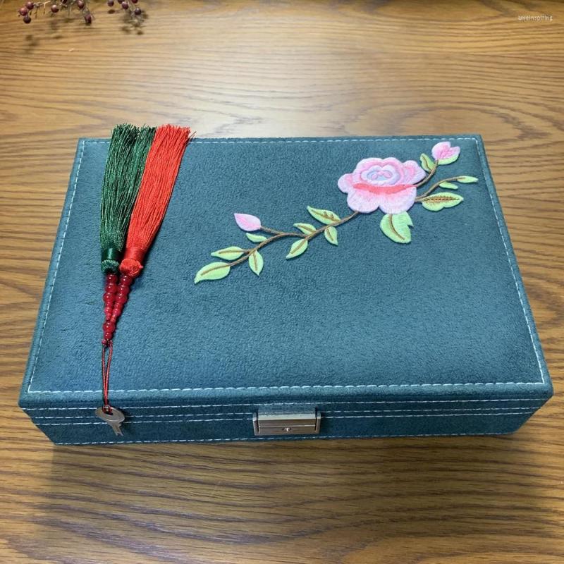 

Jewelry Pouches Velvet Box European Organizer Travel Case Boxes Storage Jewelers Ring Necklace Holder Women Gift
