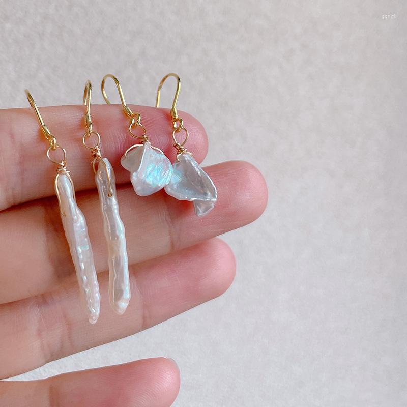 

Dangle Earrings Silvology 925 Sterling Silver Toothpick Pearl Drop For Women Baroque Freshwater Long Luxury Jewelry Gift