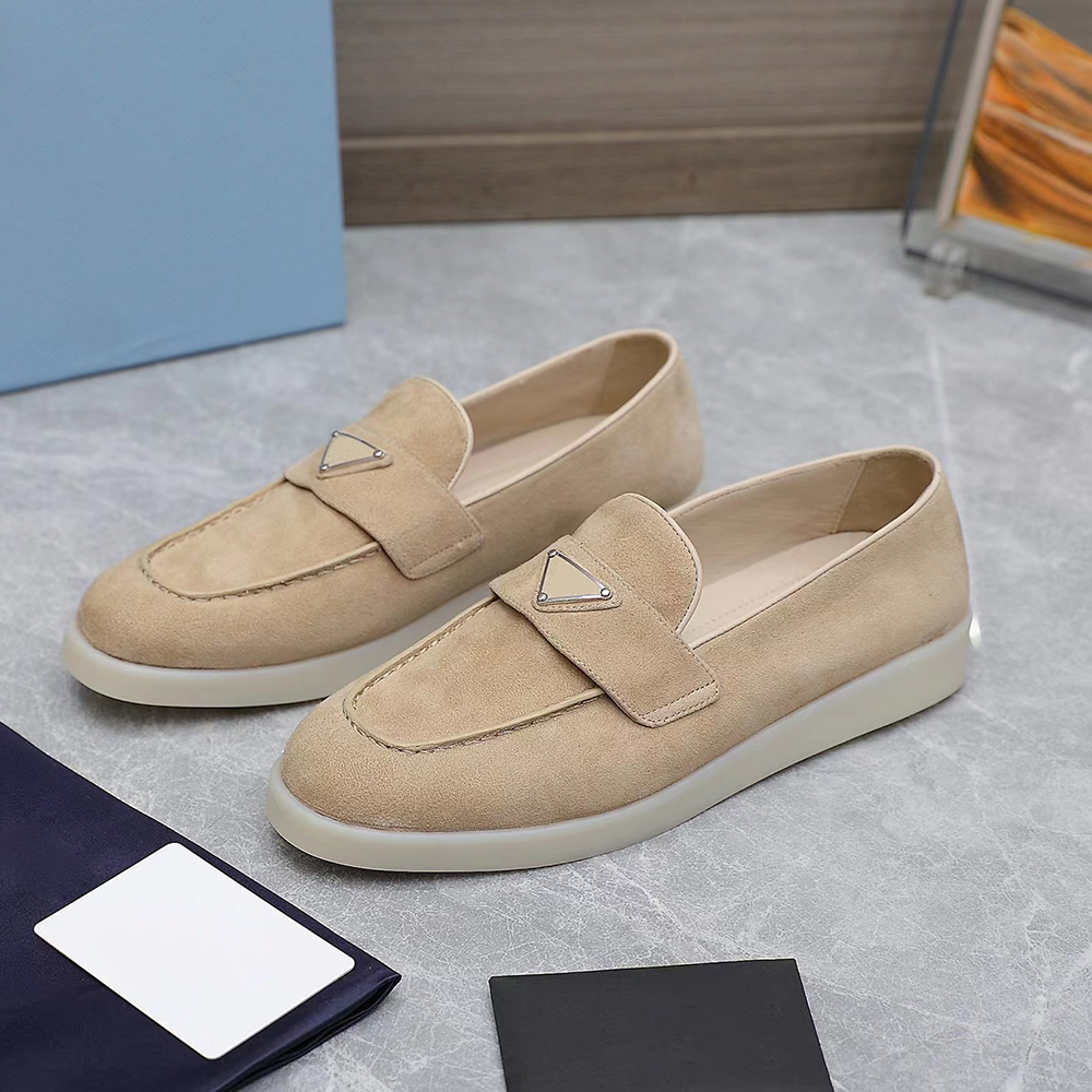 

Men's and women's dermis flat bottomed Dress Shoes Couple walking suede casual shoes Luxury designers flat shoe factory footwear with box, 12#