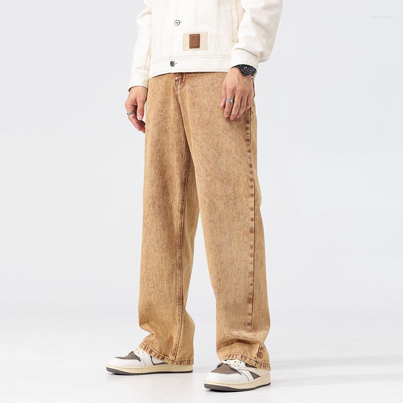 

Men' Jeans Nostalgic Men' Baggy Wide Leg Retro High Street Trend All-match Loose Straight Denim Trousers Classic Brand Male Pants, Kz806