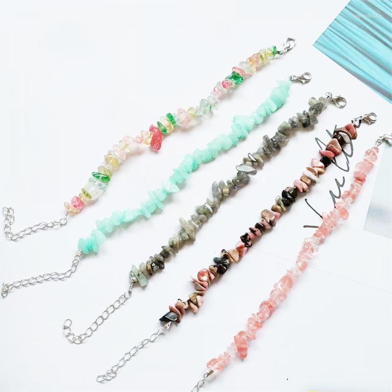

Strand Fashion Natural Crystal Gravel Bracelet Bohemian Irregular Agate Party Jewelry Gift Accessories