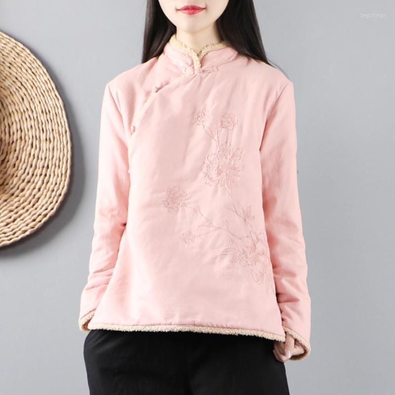 

Ethnic Clothing Chinese Year Women Clothes 2023 Mandarin Collar Tang Warm Ladies Tops Cheongsam Style 11739
