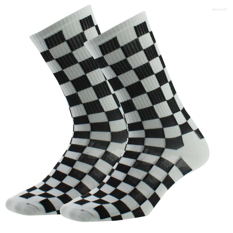 

Women Socks Spring Summer Fall Men Checkerboard Geometric Checkered Hip Hop Cotton Unisex Streetwear Novelty CottonSocks, Black