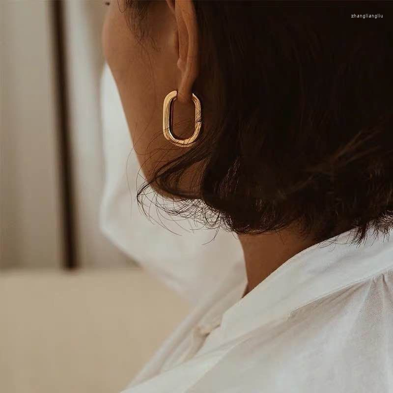 

Hoop Earrings Oval Shaped For Men Women Geometric Jewelry