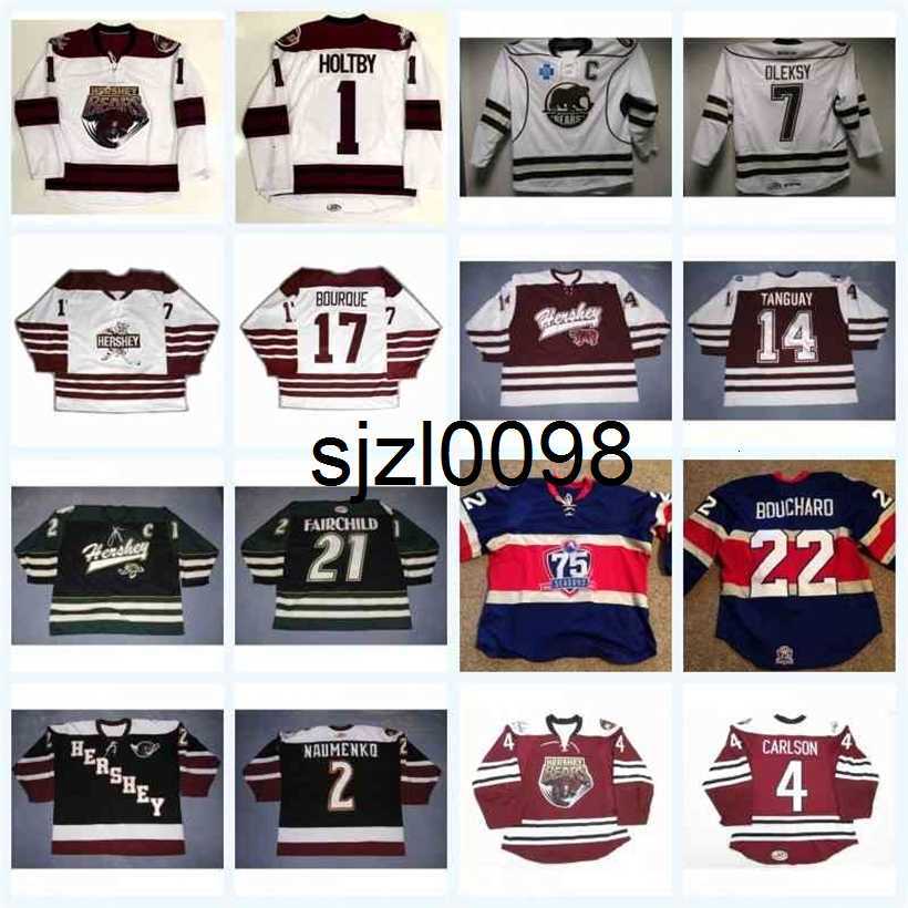 

Sj98 AHL Hershey Bears 1 Brayden Holtby 22 Francois Bouchard 75th 2 Nick Naumenko 17 Chris Bourque Hokcey Jersey Avalanche Capitals Burgandy, 4 john carlson