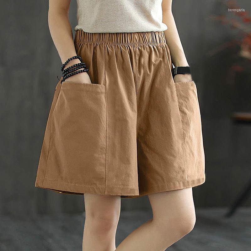 

Women's Shorts Fashion Casual Loose Straight Women's Elastic Waist Cropped Pants Oversized For 2023 Summer Basic, Green