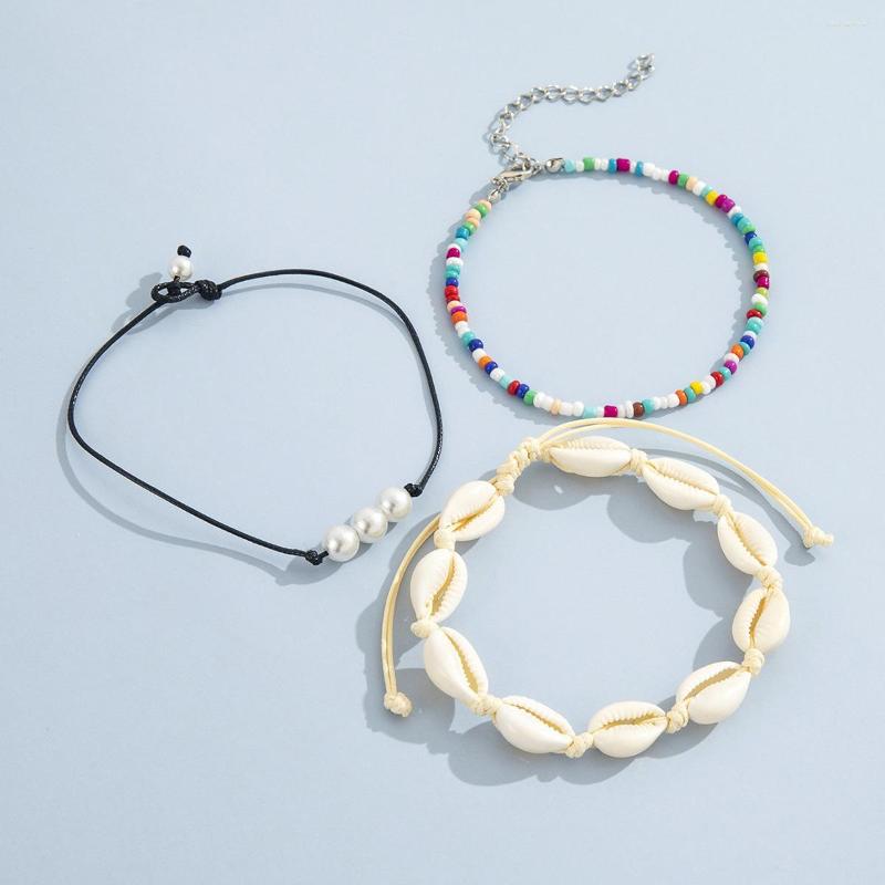 

Strand Rice Bead Bracelet Shell Pearl Fashion Simplicity Hand Weaving Bohemia Adjustable Beaded Set