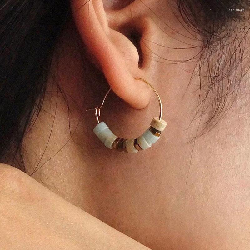

Hoop Earrings U-Magical Bohemian Style Colored Rice Beads Earings For Women Temperament Circle Gold Metal Wedding Jewellery