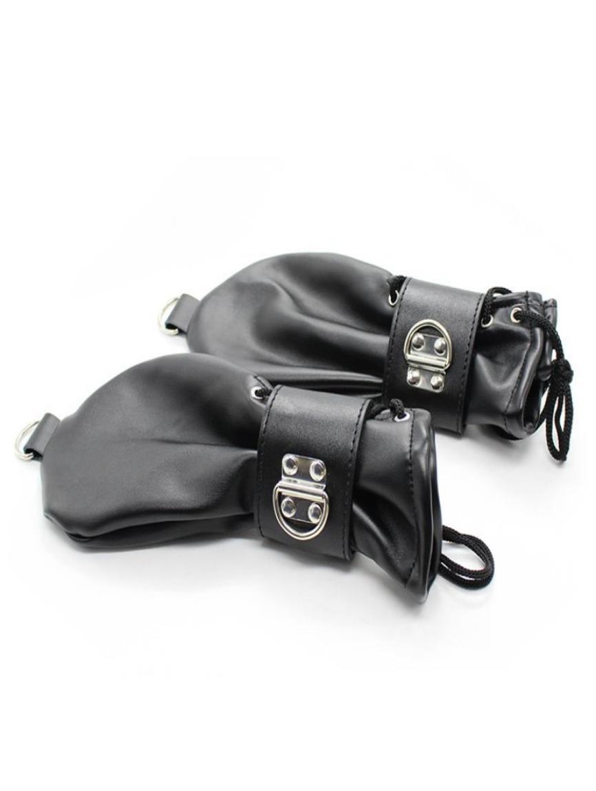 

FashionSoft Leather Fist Mitts Gloves with Locks and D Rings Hand Restraint Mitten Pet Role Play Fetish Costume9682905