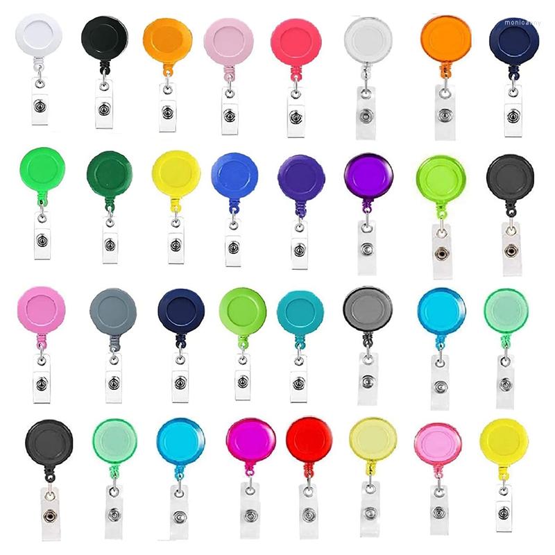 

Keychains 60 Pack Retractable Badge Reels Clips Holder For Hanging Name ID Card Key Random Colors