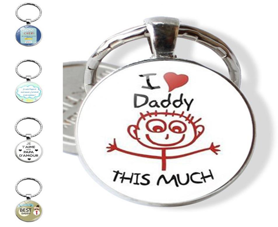 

I Love Daddy Time Gem Pendant Keychain Metal Key Ring Father039s Day Gift Father Papa Grandpa keyrings7840749