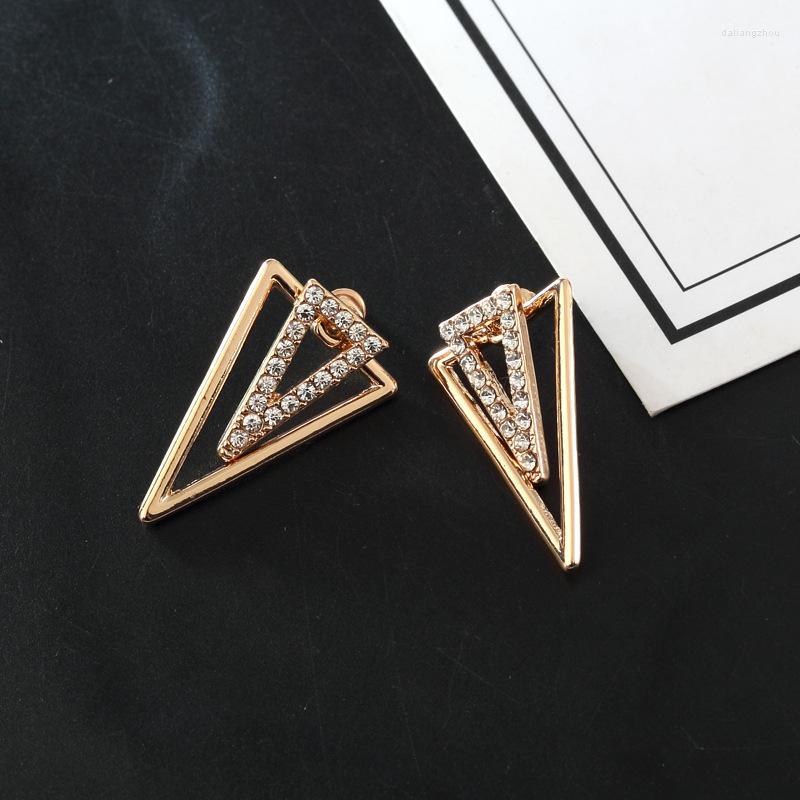 

Stud Earrings 3 Colors Triangle For Women Punk Gold-color Simple Design Hiphop Fashion Aros Harajuku Jewelry
