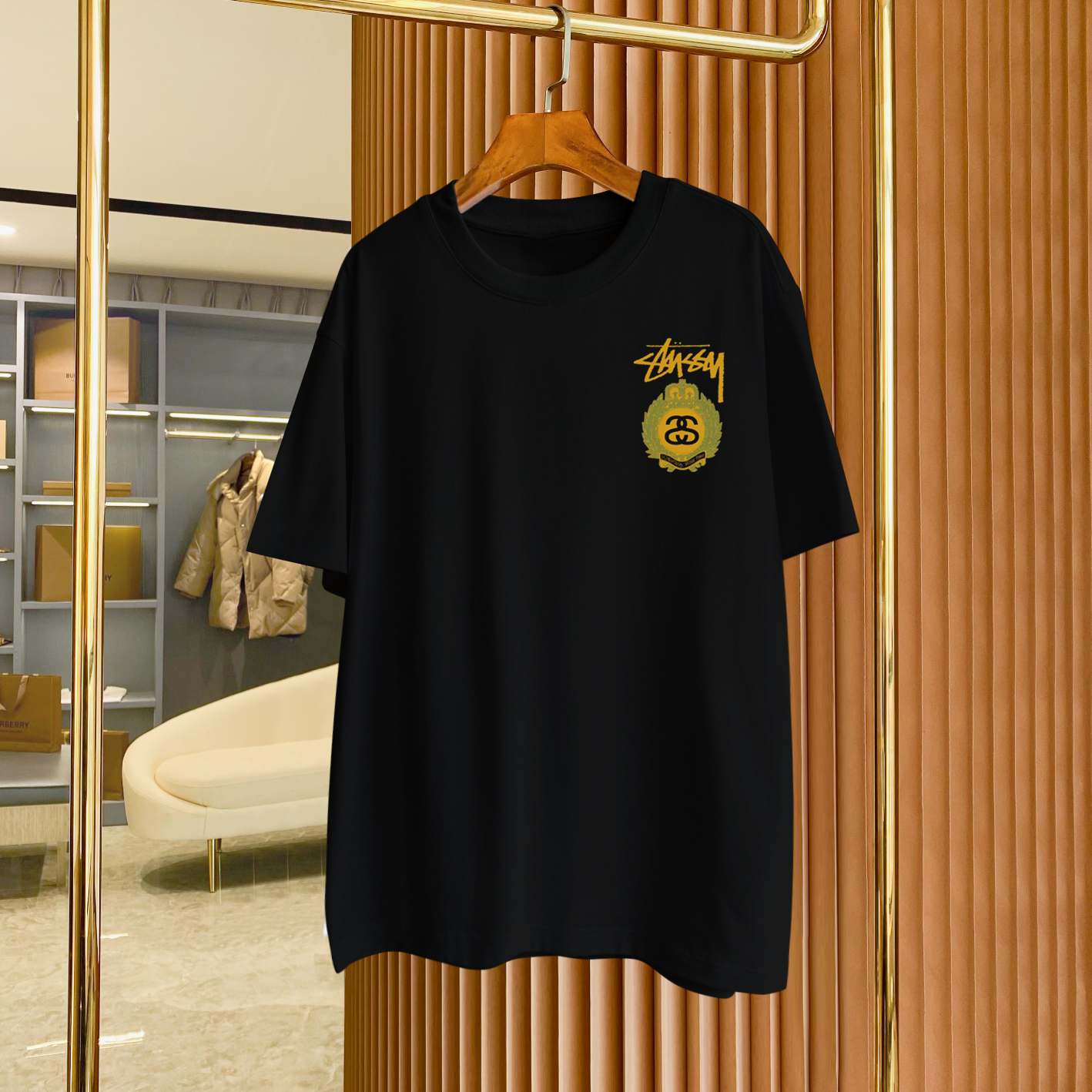 

Men's Plus Tees & Polos Round neck embroidered and printed polar style summer wear with street pure cotton w132r