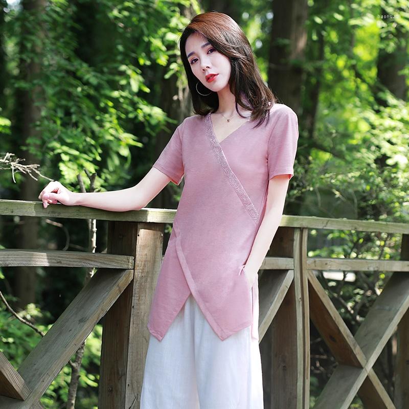 

Ethnic Clothing Chinese Style Women Clothes 2023 Cheongsam Top Traditional Shirt Blouse Hanfu Ladies Tops 11072
