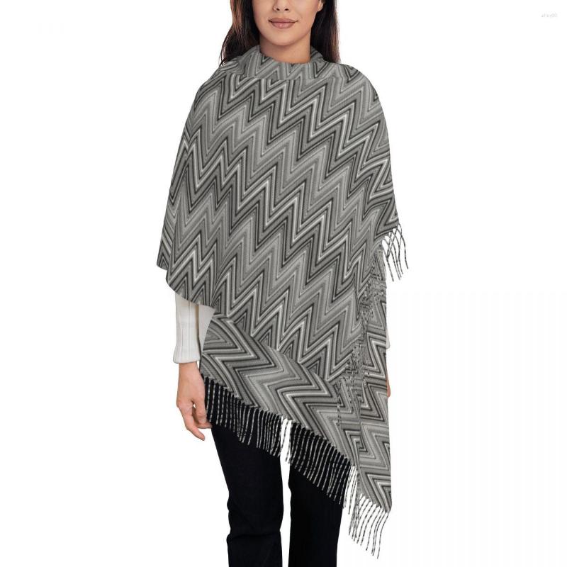 

Scarves Home Patterns Grey White Tassel Scarf Women Soft Boho Chic Zigzag Shawl Wrap Lady Winter Fall