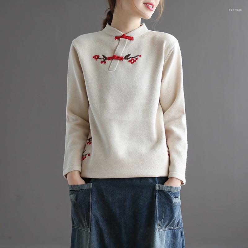 

Ethnic Clothing Traditional Chinese Blouse Shirt Tops For Women Mandarin Collar Oriental Linen Female Cheongsam Top 4703