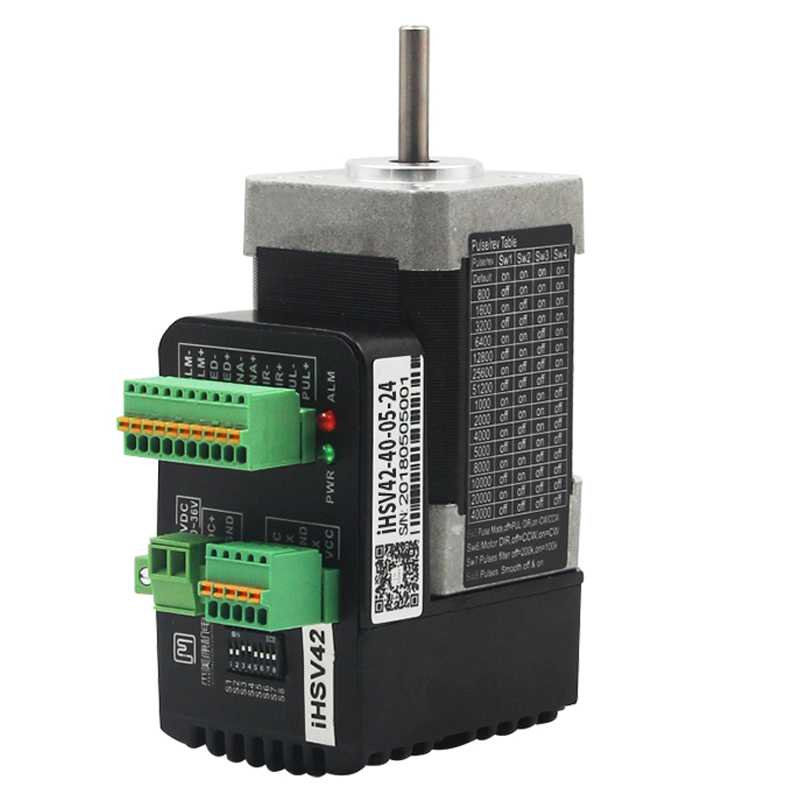 JMC NEMA17 Integrated AC Servo Motor Driver IHSV42-40-05-24 DC24V 4000rpm 1000 Line Encoder 32-bit DSP Chip 1.5 N.m Torque-image-534870685