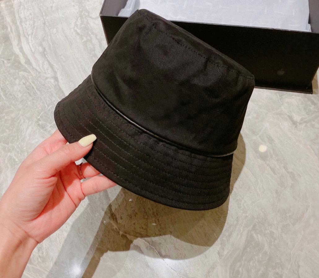 

Black Cotton Bucket Hat Cap Summer Holiday comfortable Women Men Triangle Casual Brim Hats White Beach Caps Nice Gifts3413845