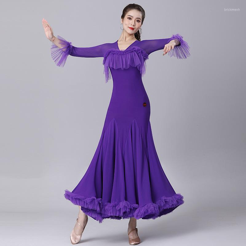 

Stage Wear 2023 Ballroom Waltz Modern Dance Dress Competition Dresses Standard Dancing Clothes Tango, Blue