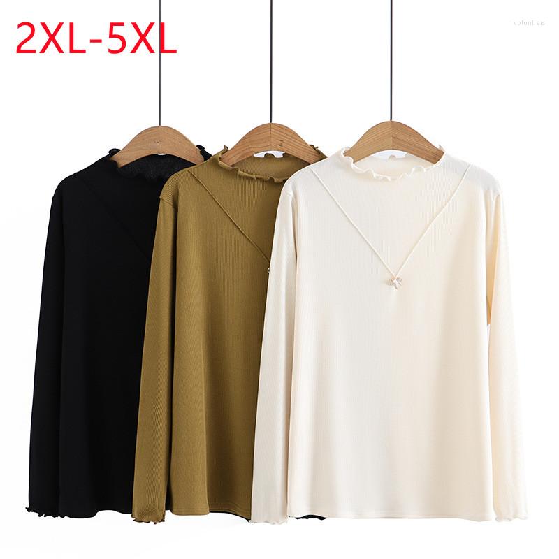 

Women's T Shirts 2023 Ladies Spring Plus Size Tops For Women Large Blouse Long Sleeve O-neck T-shirt 2XL 3XL  5XL, Black